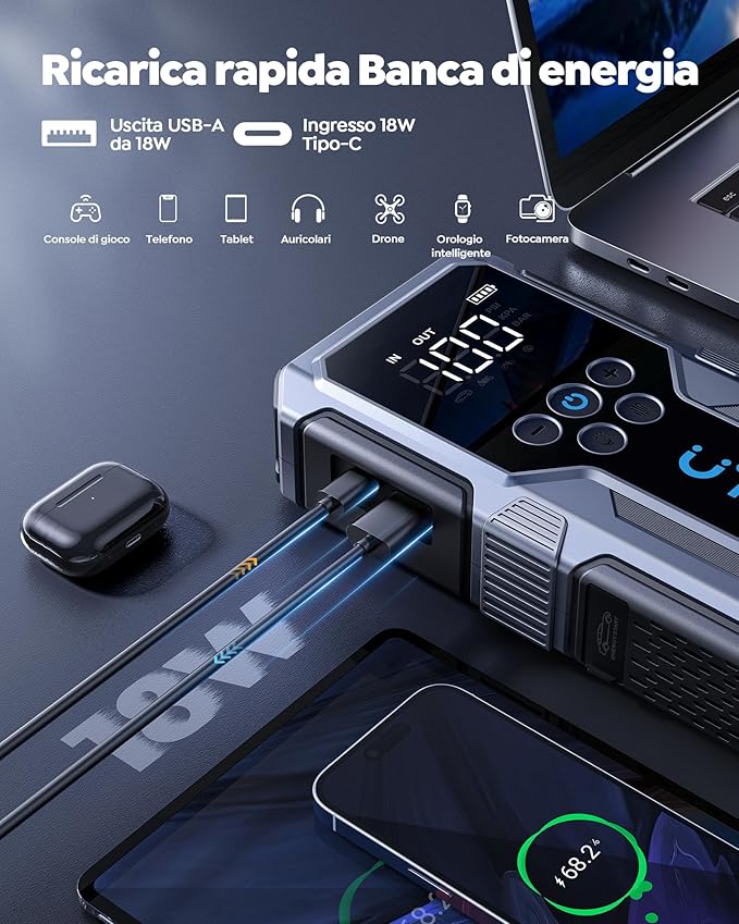 Utrai Jstar JS9 1500A 4 in 1 Jump Starter Taşınabilir Akü Takviye Kiti