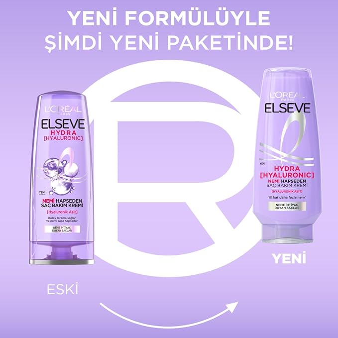 L'Oreal Paris Elseve Hydra [Hyaluronic] Nemi Hapseden Saç Bakım Kremi 250ml
