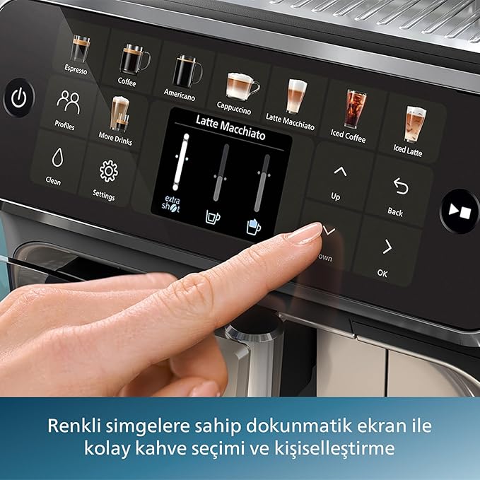 Philips 5500 Serisi LatteGo Tam Otomatik Espresso Makinesi (EP5547/90) ve Philips Espresso Makinesi Kahve Yağı Çözücü Tablet (CA6704/10)