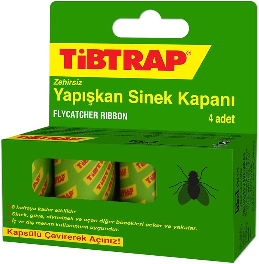 Tibtrap - Yapışkan Karasinek Tuzağı Zehirsiz Sinek Yapışkan Bandı