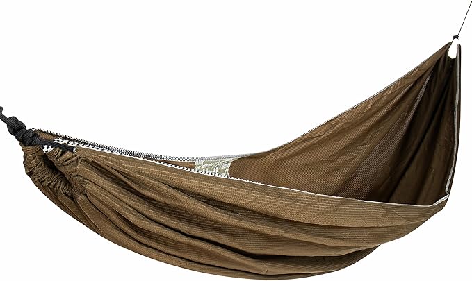 Premium Hamak - %100 Polyester Kaliteli Kumaş, Birinci Sınıf Kamp, Taşınabilir, Nefes Alan Rahat, Dış Mekan, Ultra Hafif, Seyahat Hamağı (Haki)