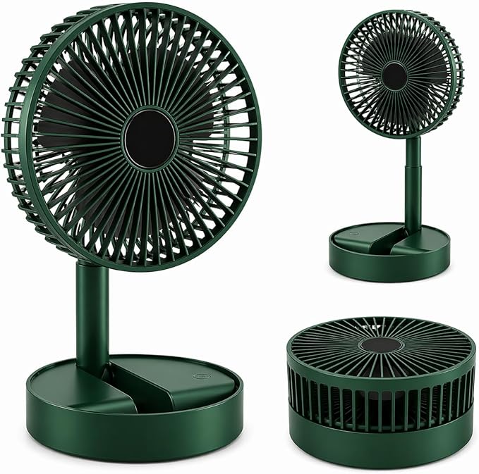 ROBEVE Masaüstü Şarjlı Vantilatör Katlanabilir Taşınabilir Fan – 3 Kademeli Hız, USB Şarjlı, Uzun Pil Ömrü, Sessiz Çalışma, Ofis Ev Seyahat İçin Mini Fan - Taşınabilir Vantilatör