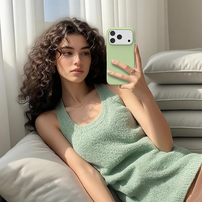 iPhone 17 Pro Uyumlu Silikon Telefon Kılıf Arka Kapak Koruma Leke Tutmaz Kolay Temizlenen Kutulu Özel Hediye İnce Hafif Dayanıklı Kaymaz Modern Tasarım Orijinal Lansman Kalitesinde (Yeşil)