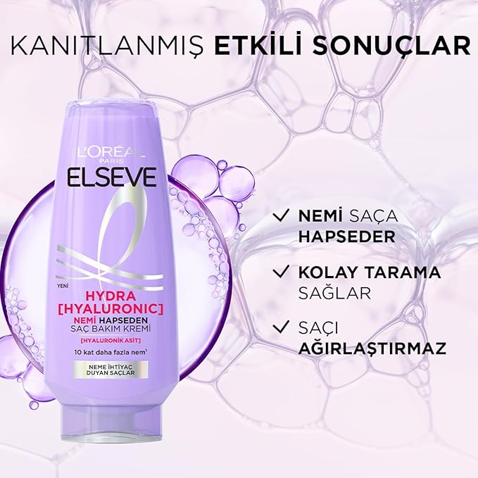 L'Oreal Paris Elseve Hydra [Hyaluronic] Nemi Hapseden Saç Bakım Kremi 250ml