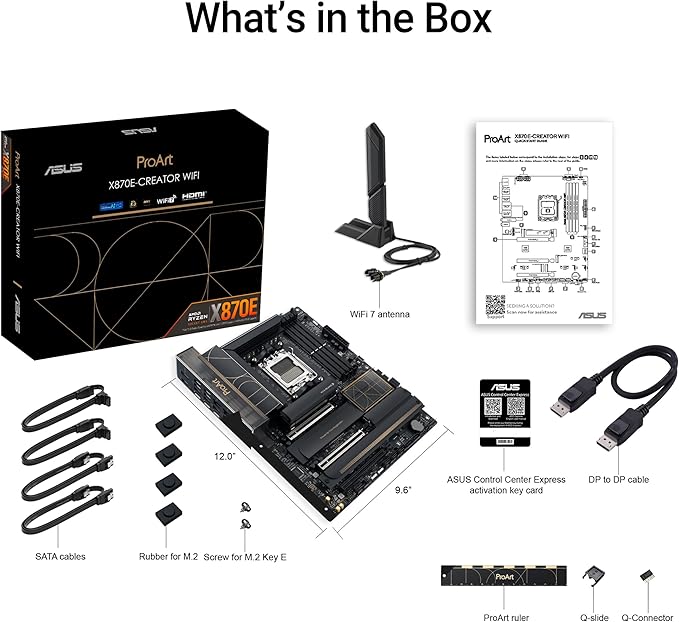 Asus PROART X870E-CREATOR WIFI AMD X870E Soket AM5 DDR5 8000+(OC) MHz ATX Gaming (Oyuncu) Anakart