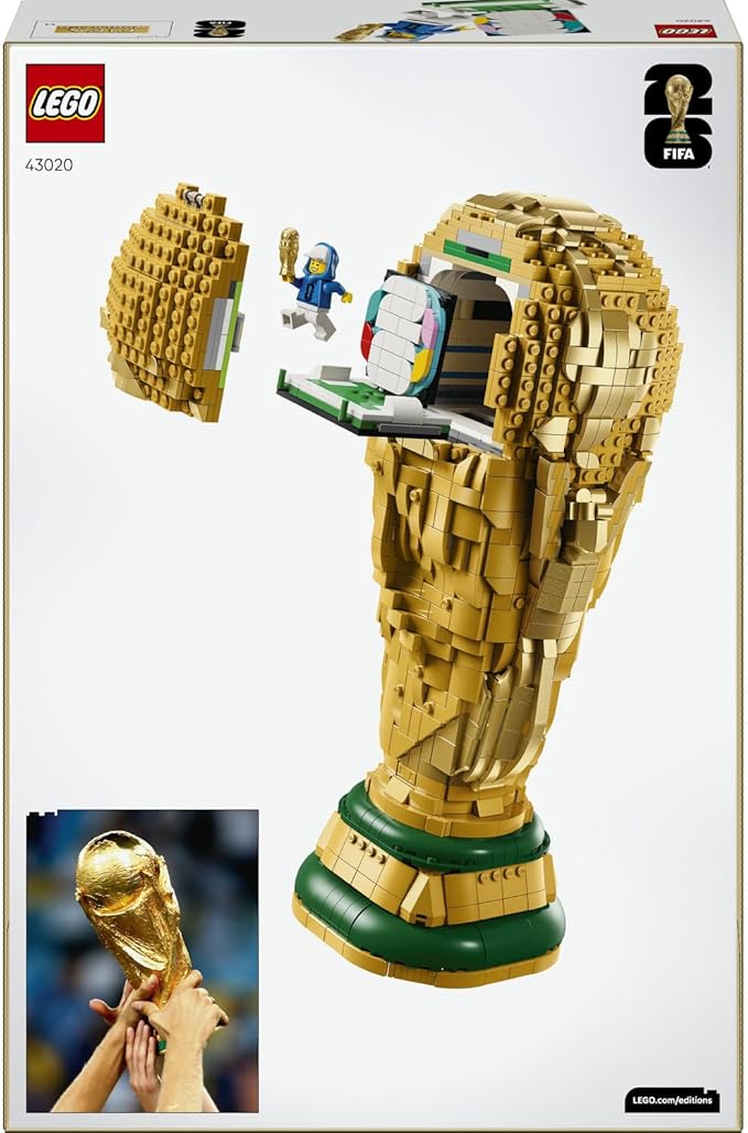LEGO Editions FIFA Dünya Kupası Resmi Kupa 43020-12 Yaş ve Üzeri Çocuklar için 2 İnsan Figürü, İkonik Küre ve Levha İçeren Yaratıcı Dekoratif Yaratıcı Oyuncak Yapım Seti, Hediye Fikri (2842 Parça)