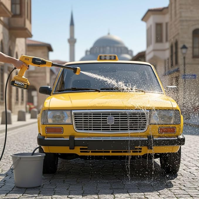 NPO AUHMA ACR07T Reel 203PSI Çift Akülü Yeni Nesil Motor 12 Parça Profesyonel Oto Yıkama Tabancası