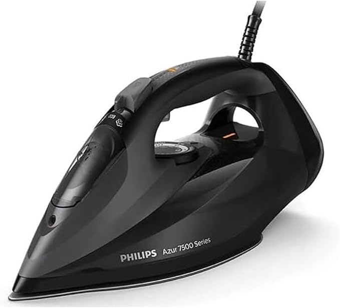 Philips 7500 Serisi Buharlı Ütü – 3200W Güç, 55 g/dk Sürekli Buhar, 260 g Güçlendirme, SteamGlide Elite Taban, Otomatik Kapanma, Damlama Önleyici Sistem, 300 ml Tank (Siyah) (DST7511/80)