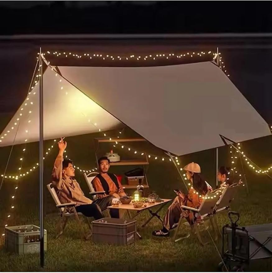 Su Geçirmez Dayanıklı Piknik Kamp Sahil Plaj Güneşlik Koruyucu Tente Gölgelik Çadır 500X300 Cm Tek Ebat Bej