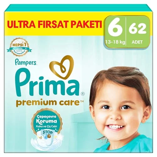 Prima Bebek Bezi Premium Care 6 Numara 62 Adet Ultra Fırsat Paketi