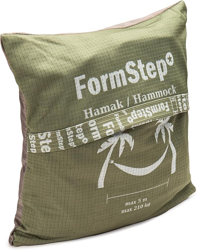 Premium Hamak - %100 Polyester Kaliteli Kumaş, Birinci Sınıf Kamp, Taşınabilir, Nefes Alan Rahat, Dış Mekan, Ultra Hafif, Seyahat Hamağı (Haki)